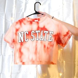 NC state red tie dye cropped t-shirt size S